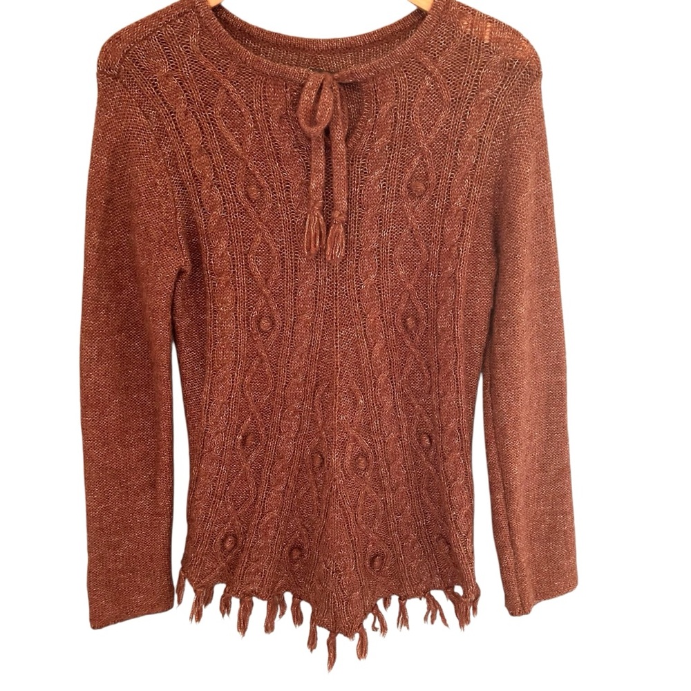 Prana Shelby Poncho Sweater Wool Blend Terracotta Size Medium